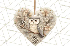Winter Woodland Ornaments PNG Neutral Christmas Clipart Product Image 3