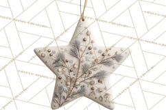 Winter Woodland Ornaments PNG Neutral Christmas Clipart Product Image 5
