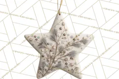 Winter Woodland Ornaments PNG Neutral Christmas Clipart Product Image 5