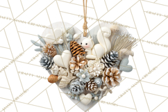 Winter Woodland Ornaments PNG Neutral Christmas Clipart Product Image 4