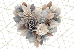 Winter Woodland Ornaments PNG Neutral Christmas Clipart Product Image 5