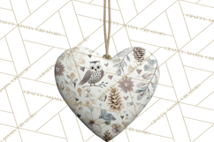 Winter Woodland Ornaments PNG Neutral Christmas Clipart Product Image 2