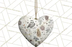 Winter Woodland Ornaments PNG Neutral Christmas Clipart Product Image 2