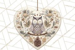 Winter Woodland Ornaments PNG Neutral Christmas Clipart Product Image 3