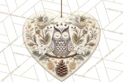Winter Woodland Ornaments PNG Neutral Christmas Clipart Product Image 3