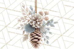 Winter Woodland Ornaments PNG Neutral Christmas Clipart Product Image 2