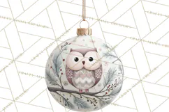 Winter Woodland Ornaments PNG Neutral Christmas Clipart Product Image 4