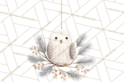 Winter Woodland Ornaments PNG Neutral Christmas Clipart Product Image 5