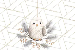Winter Woodland Ornaments PNG Neutral Christmas Clipart Product Image 5