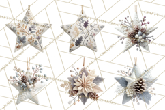 Winter Woodland Ornaments PNG Neutral Christmas Clipart Product Image 7