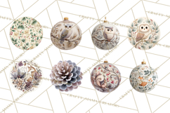 Winter Woodland Ornaments PNG Neutral Christmas Clipart Product Image 8