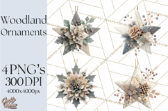 Winter Woodland Ornaments PNG Neutral Christmas Clipart Product Image 1