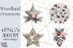 Winter Woodland Ornaments PNG Neutral Christmas Clipart Product Image 1
