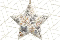 Winter Woodland Ornaments PNG Neutral Christmas Clipart Product Image 4