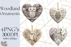 Winter Woodland Ornaments PNG Neutral Christmas Clipart Product Image 1