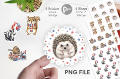 Woodland Patriotic Animals Sticker Product Image 1