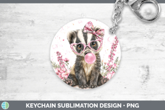 GorgeousWoodland Pink Bubble Gum Keychain design.