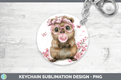 GorgeousWoodland Pink Bubble Gum Keychain design.
