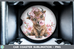 GorgeousWoodland Pink Bubble Gum Car Coaster design.