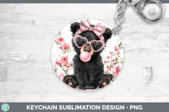GorgeousWoodland Pink Bubble Gum Keychain design.