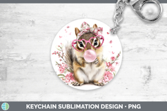 GorgeousWoodland Pink Bubble Gum Keychain design.