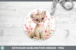 GorgeousWoodland Pink Bubble Gum Keychain design.