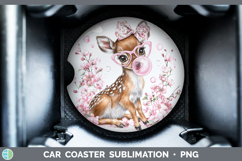 GorgeousWoodland Pink Bubble Gum Car Coaster design.