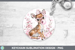 GorgeousWoodland Pink Bubble Gum Keychain design.