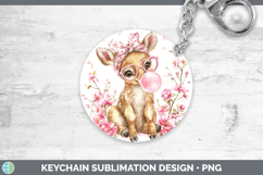 GorgeousWoodland Pink Bubble Gum Keychain design.