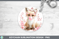 GorgeousWoodland Pink Bubble Gum Keychain design.