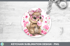 GorgeousWoodland Pink Bubble Gum Keychain design.