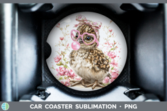 GorgeousWoodland Pink Bubble Gum Car Coaster design.