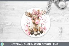 GorgeousWoodland Pink Bubble Gum Keychain design.