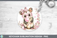 GorgeousWoodland Pink Bubble Gum Keychain design.