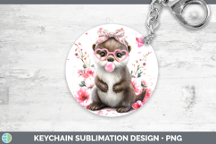 GorgeousWoodland Pink Bubble Gum Keychain design.