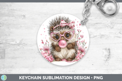 GorgeousWoodland Pink Bubble Gum Keychain design.