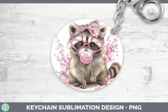 GorgeousWoodland Pink Bubble Gum Keychain design.