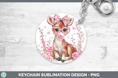 GorgeousWoodland Pink Bubble Gum Keychain design.