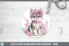 GorgeousWoodland Pink Bubble Gum Keychain design.