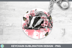 GorgeousWoodland Pink Drips Keychain design.