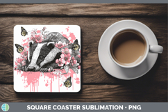 GorgeousWoodland Pink Drips Square Coaster design.