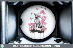 GorgeousWoodland Pink Drips Car Coaster design.