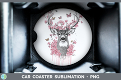 GorgeousWoodland Pink Drips Car Coaster design.