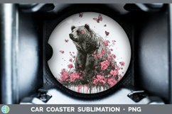 GorgeousWoodland Pink Drips Car Coaster design.