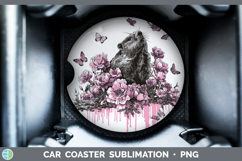 GorgeousWoodland Pink Drips Car Coaster design.