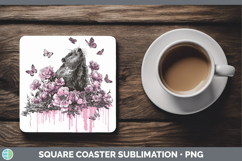 GorgeousWoodland Pink Drips Square Coaster design.