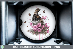 GorgeousWoodland Pink Drips Car Coaster design.