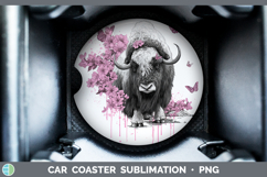 GorgeousWoodland Pink Drips Car Coaster design.