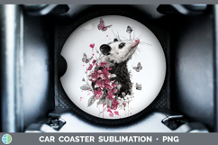 GorgeousWoodland Pink Drips Car Coaster design.