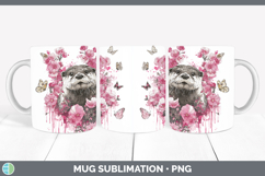 GorgeousWoodland Pink Drips Mug Wrap design.